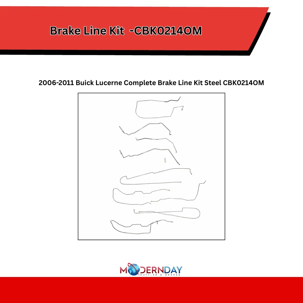 2006-2011 Buick Lucerne Complete Brake Line Kit Steel CBK0214OM